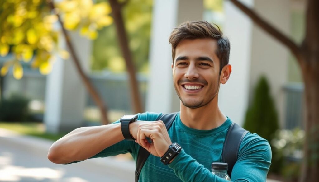 Pessoa satisfeita após completar um treino em jejum
