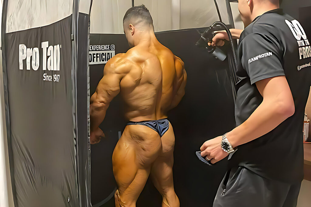 Por que os fisiculturistas pintam o corpo antes de competir?